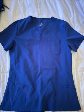 Royal Blue V-Neck Scrub Top and Jogger Scrub Pants